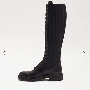 Sam Edelman Knee Length Black Combat Boot